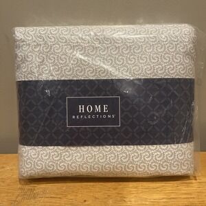 Home Reflections 4 PC 1200 Thread Count Twin XL‎ Leaf Pattern QVC Sheet Set
